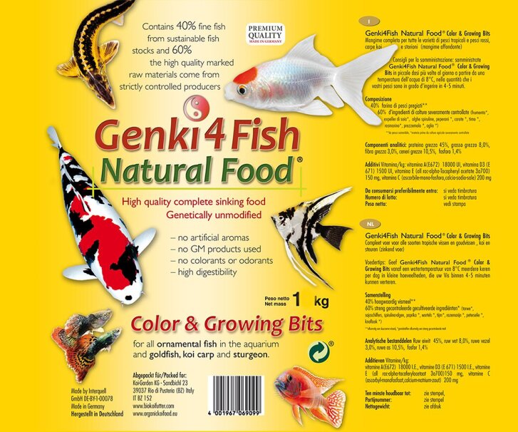 Genki4Fish Color&amp;Grower Bits 1 kg - Nourriture pour...